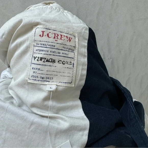 J. Crew || Deadstock NWT Almost Vintage Corduroy Blazer Navy Large - Picture 10 of 10